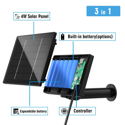 3 in 1 4W Solar Panel Bvilt-in battery(