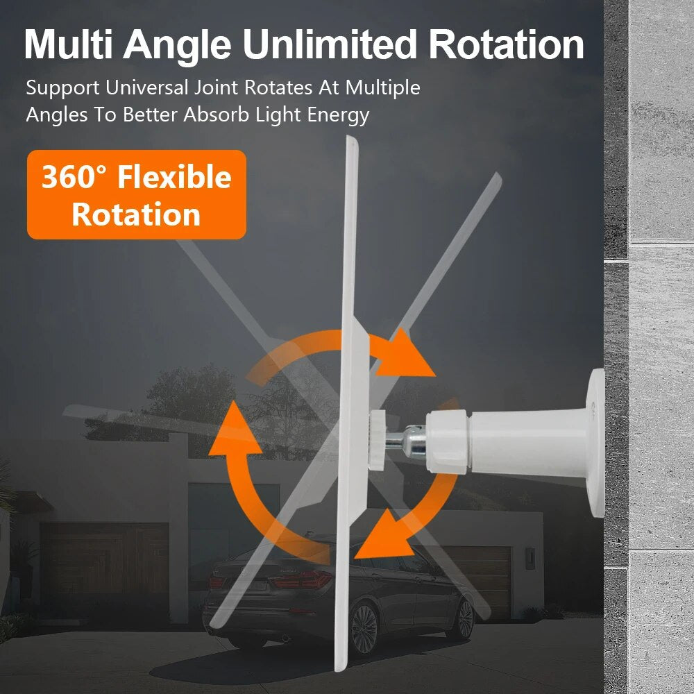 5V 6W / 6V 3W Solar Panel, Multi Angle Unlimited Rotation Support Universal Joint Rotates At Multiple Angles To Better Absorb Light