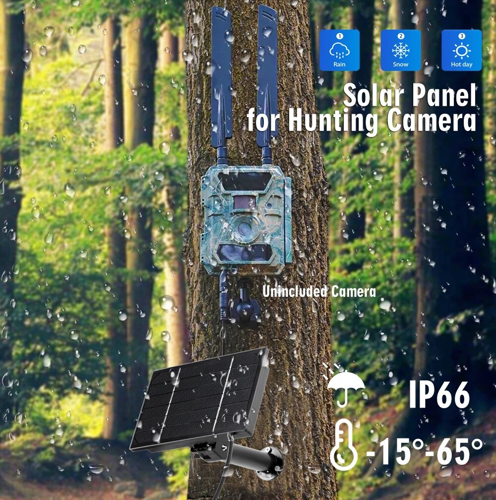 4W Solar Panel, Solar Panel for Hunting Camera Unincluded Camerd IP66 8-159-6