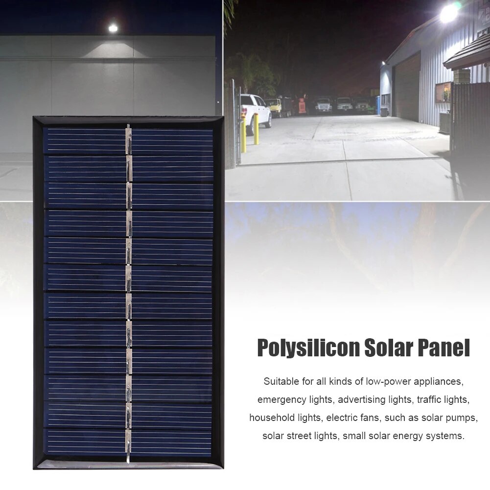 1W 6V Portable Mini Solar Panel -  Polysilicon Solar Power Bank Fan Cell Chargers for Phone