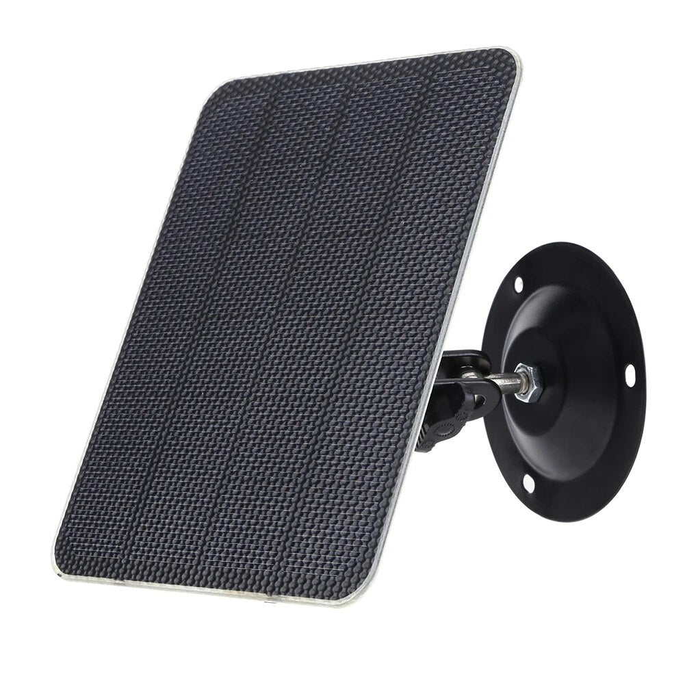 5V 3W Solar Panel For Security Camera - 360° Adjustable Bracket USB Monocrystalline Portable Solar Panel for Doorbell Courtyard Lights