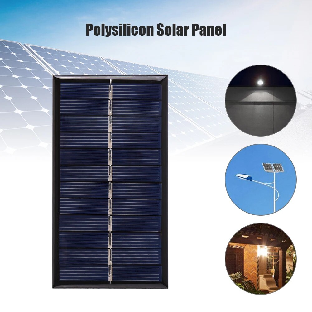 1W 6V Portable Mini Solar Panel -  Polysilicon Solar Power Bank Fan Cell Chargers for Phone