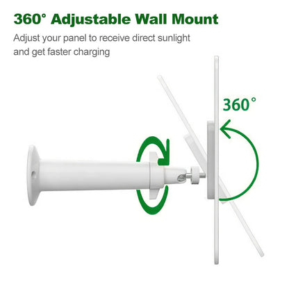 eufy 4W Solar Panel, 3609 Adjustable Wall Mount Adjust your panel to receive direct sunlight and faster charging 360 =