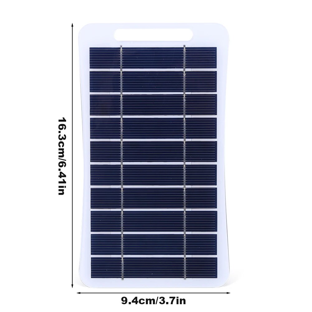 2W 5V Portable Solar Panel - USB Battery Charger Waterproof Phone Power Bank for Camping Backpacking Hiking