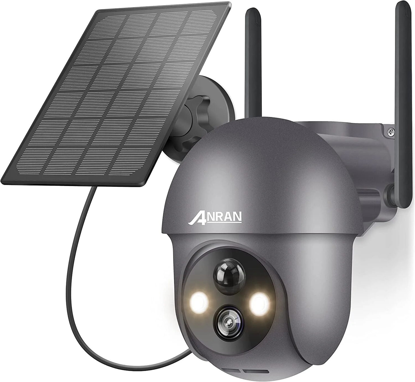 ANRAN Q1 Max 5MP Solar Camera - 2560x1920 PTZ Wireless Wifi Outdoor Surveillance Security Solar Panel Battery Camera PIR Humanoid Detection Two Way Audio Flash Alarm