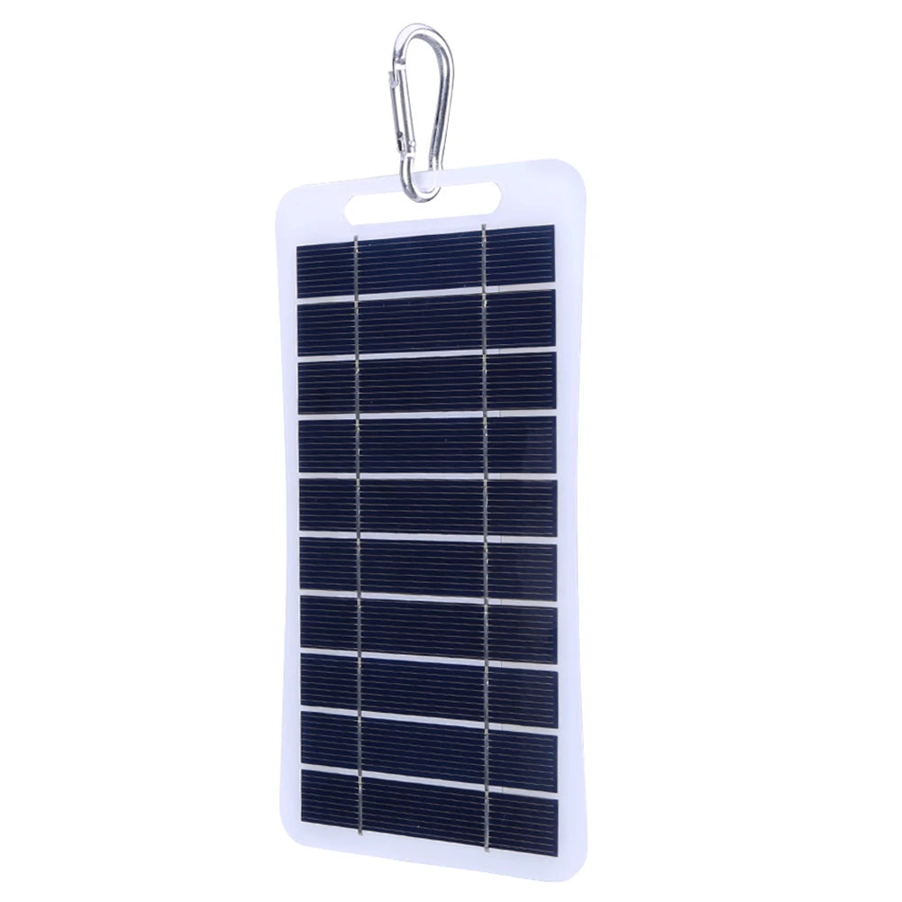 2W 5V Portable Solar Panel - USB Battery Charger Waterproof Phone Power Bank for Camping Backpacking Hiking