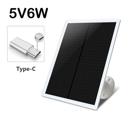 5V 6W / 6V 3W Solar Panel For Security Camera - Micro USB / Type-C Solar Cells Charger Phone Charging  for Security Camera/Small Home Light System