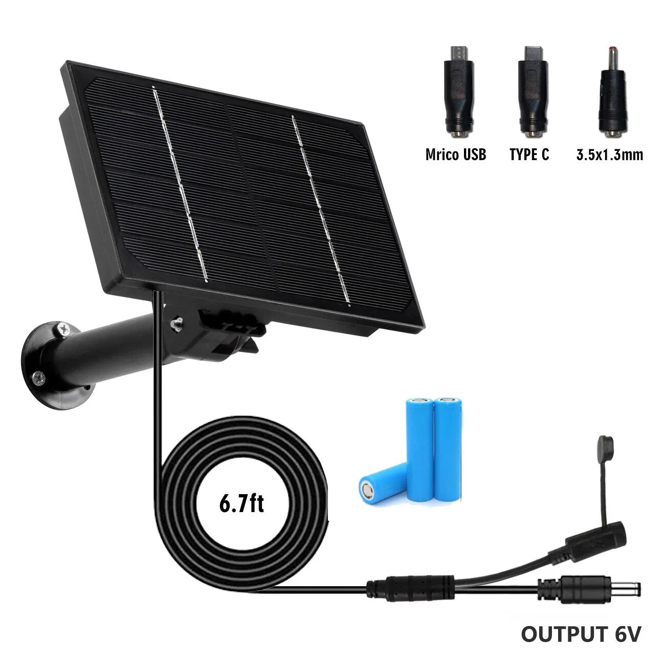 4W Solar Panel, Mrico USB TYPE € 3.5x1.3mm 6.7ft OUTP