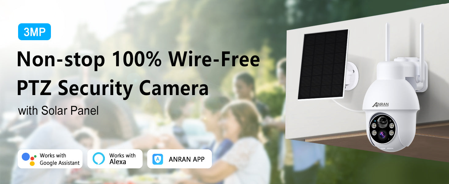 3MP Non-stop 100% Wire-Free PTZ Security Camera