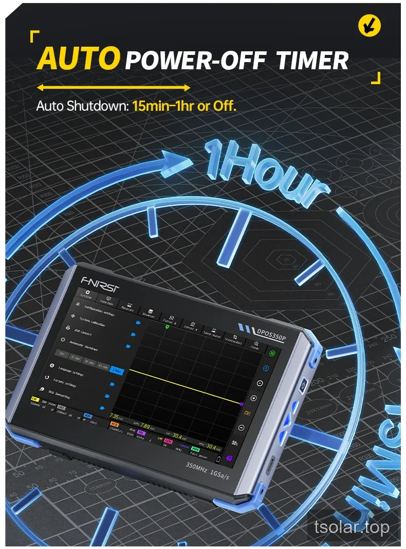 FNIRSI DPOS350P auto power-off timer settings