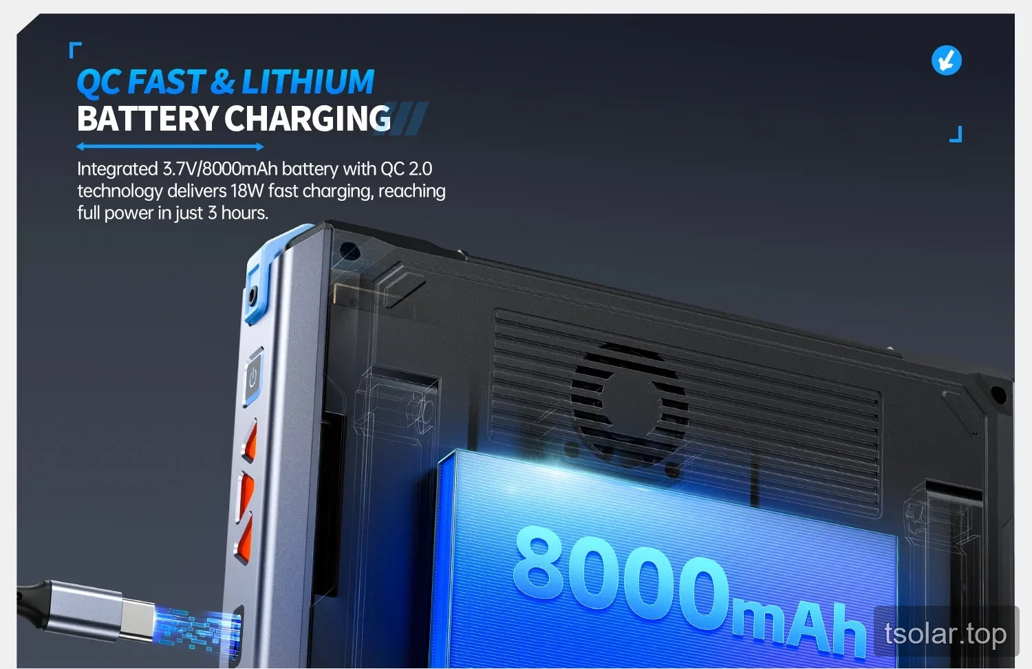 DPOS350P battery and charging panel