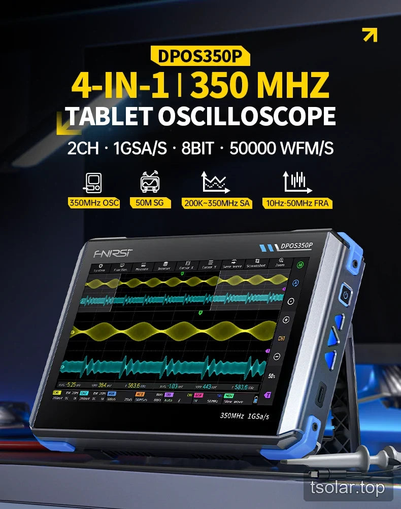FNIRSI DPOS350P 4-in-1 350 MHz tablet oscilloscope