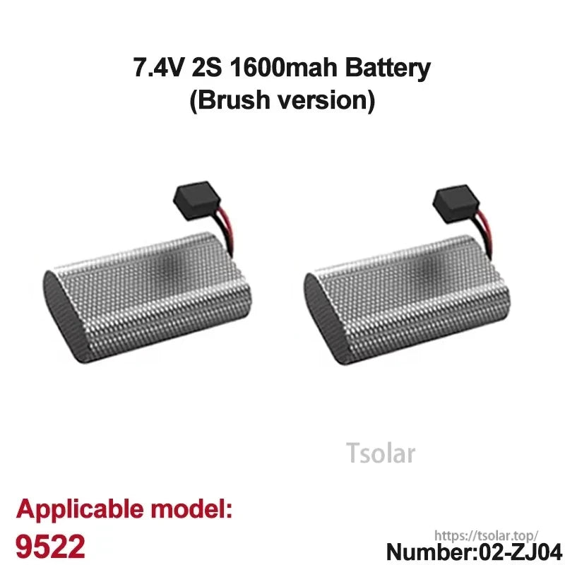 GANGBIBAO Lipo Battery, 7.4V 2S 1600mAh Battery for Model 9522