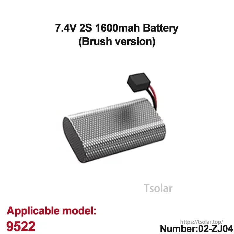 GANGBIBAO Lipo Battery, 7.4V 2S 1600mAh Battery for Model 9522