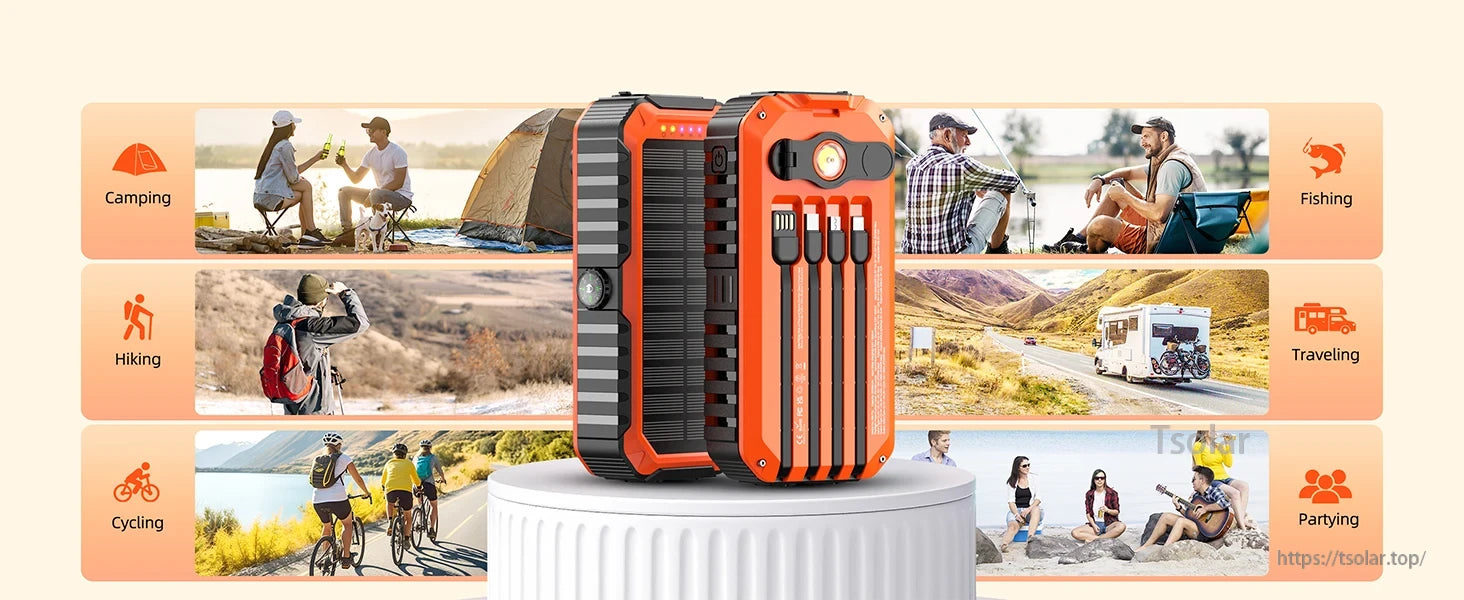 HS-43 40000mAh Solar Power Bank, Solar power bank for outdoor use