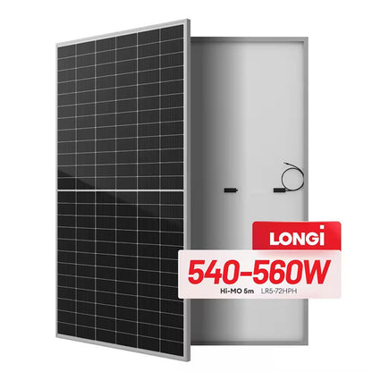 LonGi 550W Solar Panel, High-efficiency LONGi solar panel with 540-560 watt output and compact design.