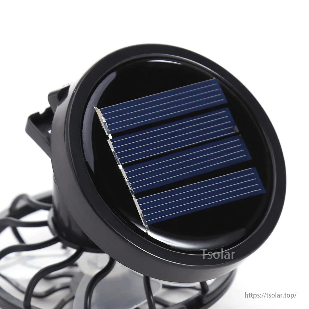 Mini Solar Clip Fan, The Ventech Fan is a portable fan made of ABS plastic with a round panel, suitable for various outdoor activities.