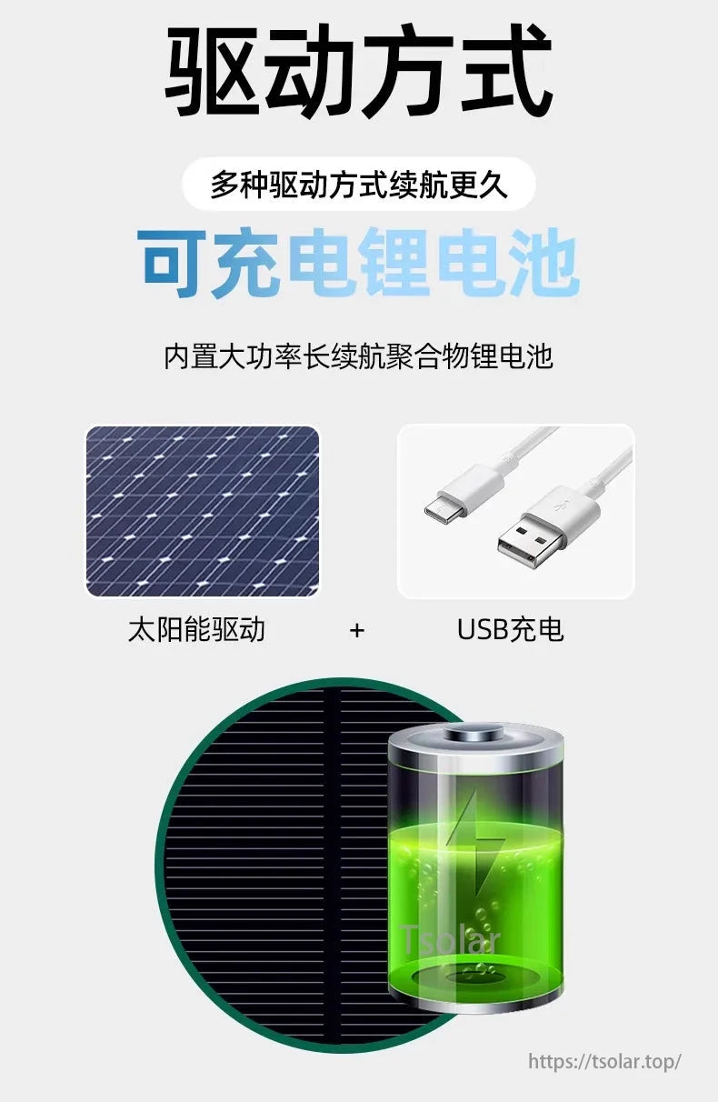 Solar Mesh Baseball Cap, Drive method: Rechargeable lithium battery with solar power and USB charging for extended use.