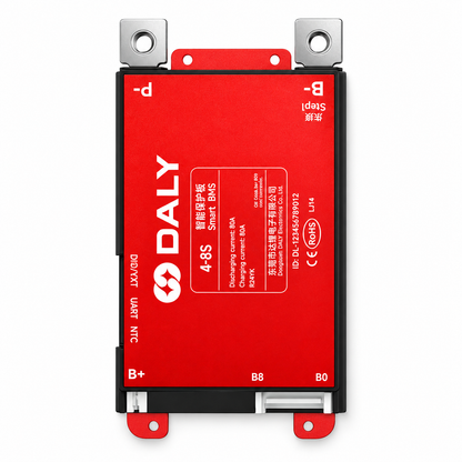 DALY Lite R24YK smart Bluetooth BMS on a white background; representative 80A model