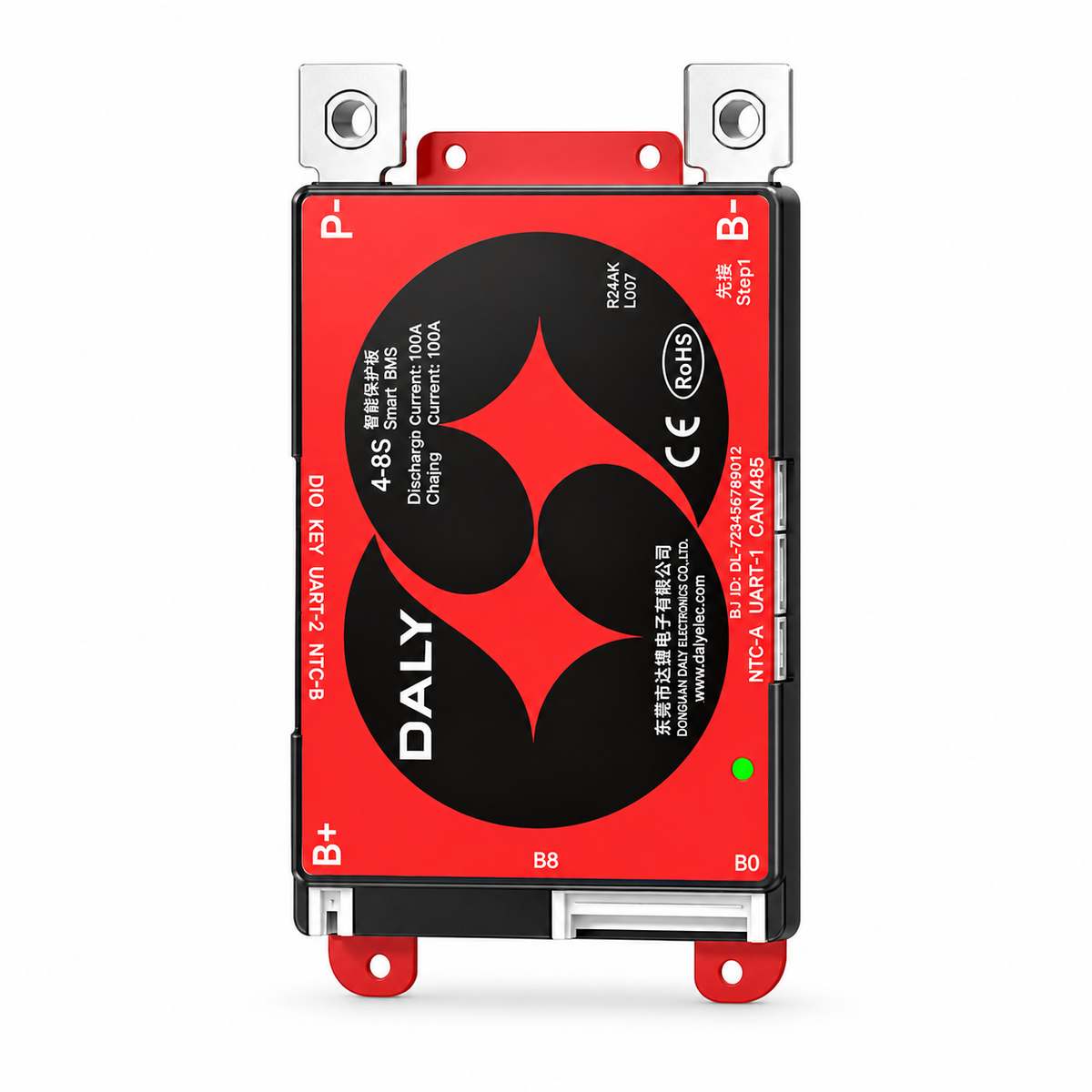 DALY AK 100A smart BMS representative product on white background; choose actual battery configuration and current