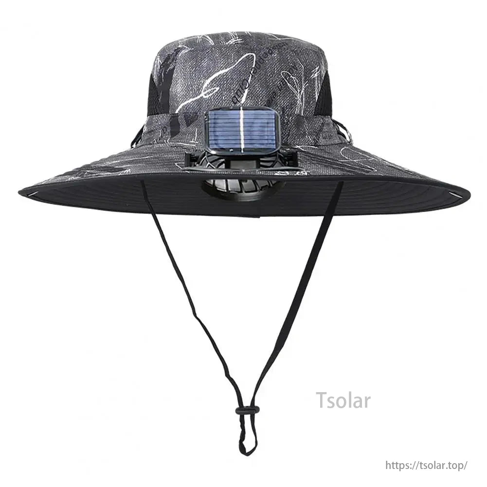 Unisex Solar Fan Sun Hat – Wide Brim Cooling Hat with Dual Fans, USB & Solar Rechargeable, Waterproof Breathable Mesh for Fishing, Hiking, Gardening