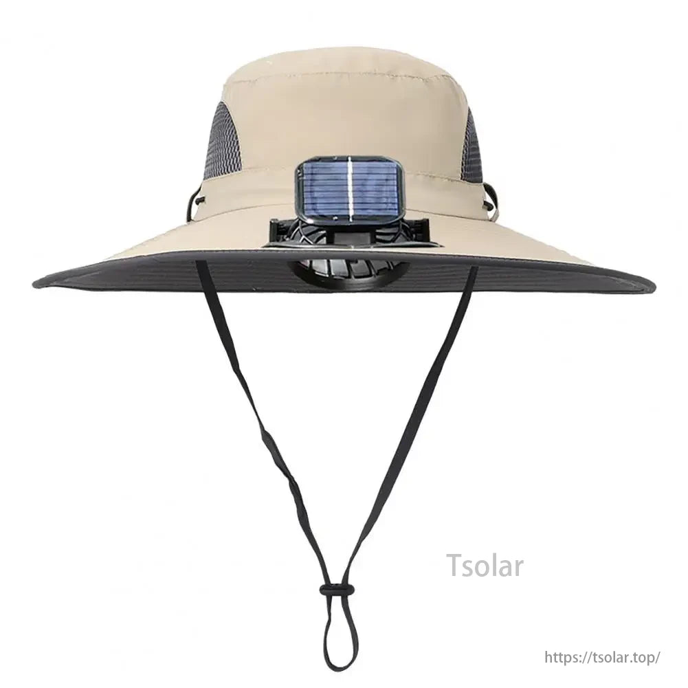 Unisex Solar Fan Sun Hat, Fan performance varies with sunlight intensity and battery status.