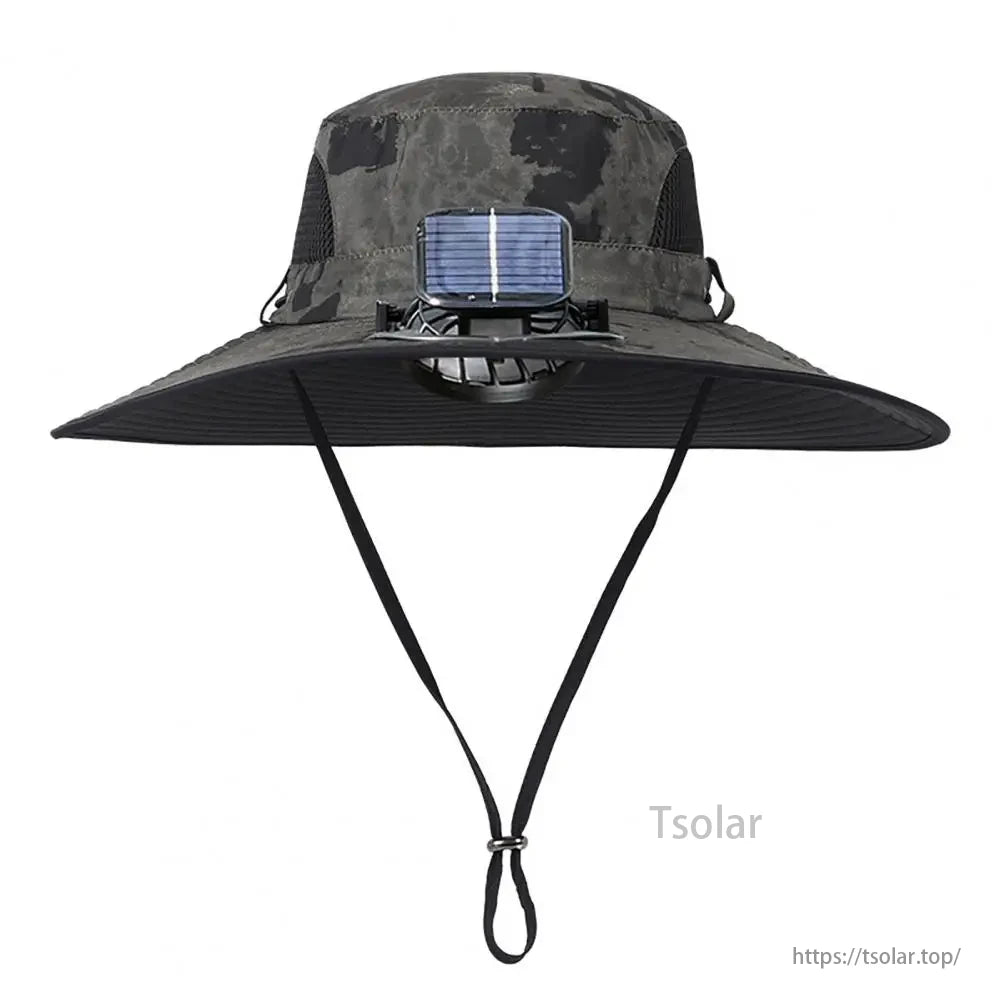 Unisex Solar Fan Sun Hat, This hat features dual charging power, supporting solar and USB charging.