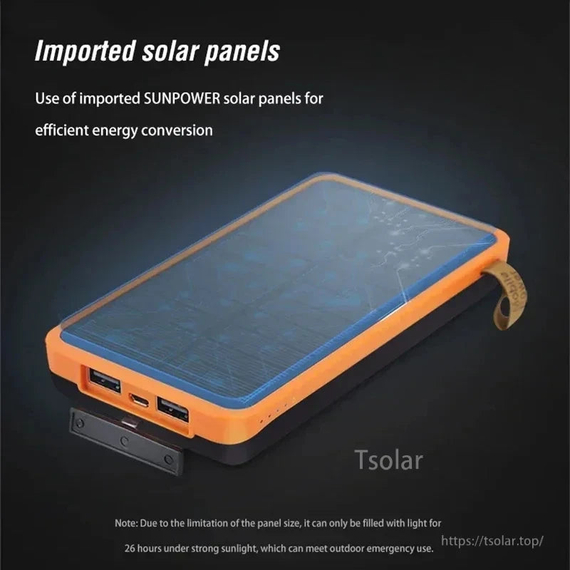 Xiaomi Solar Power Bank, Portable power bank with solar charger and wireless charging capabilities.