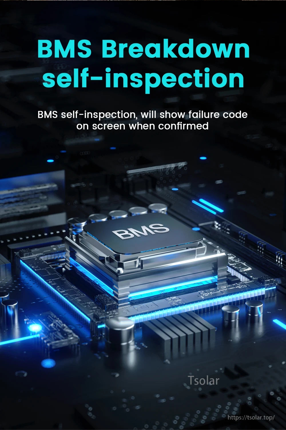 X-Power 1000 Portable Generator, BMS self-inspection displays failure code upon confirmation.